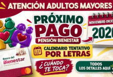Pensión Bienestar noviembre 2026: calendario tentativo por letras mientras se anuncia el oficial