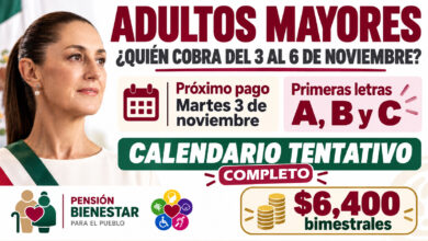 Pensión Bienestar: qué letras podrían cobrar del 3 al 6 de noviembre de 2026