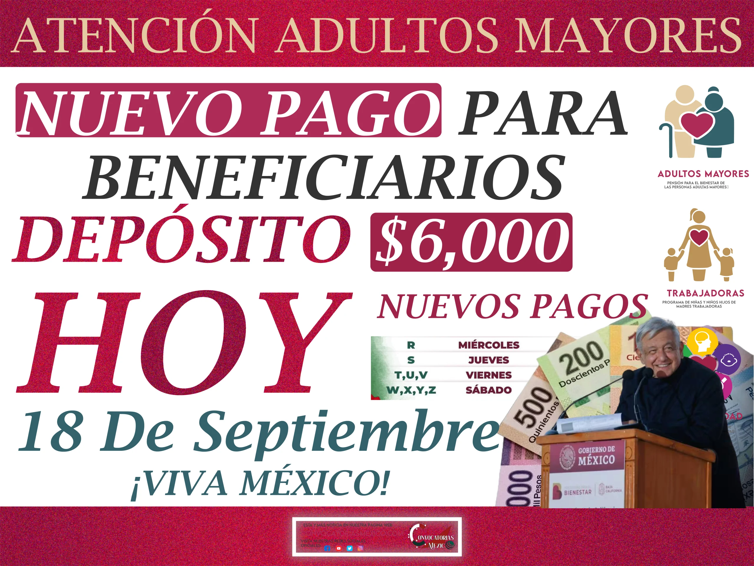 Se reanudan pagos de la Pensión Bienestar para esta fecha de septiembre ¡Nuevos Pagos!