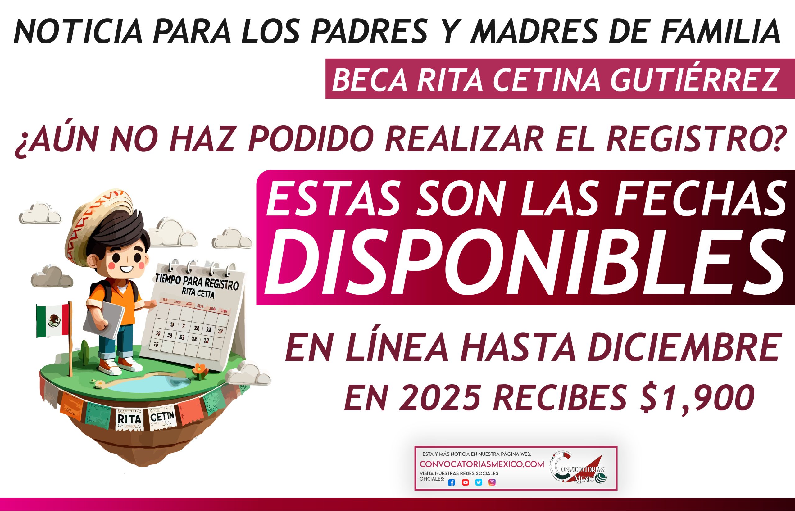 ¿Hasta cuándo estará disponible la Nueva Beca Rita Cetina Gutiérrez 2024?