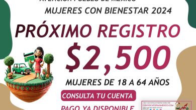 Próximo registro para recibir $2,500 pesos de Mujeres con Bienestar 2024