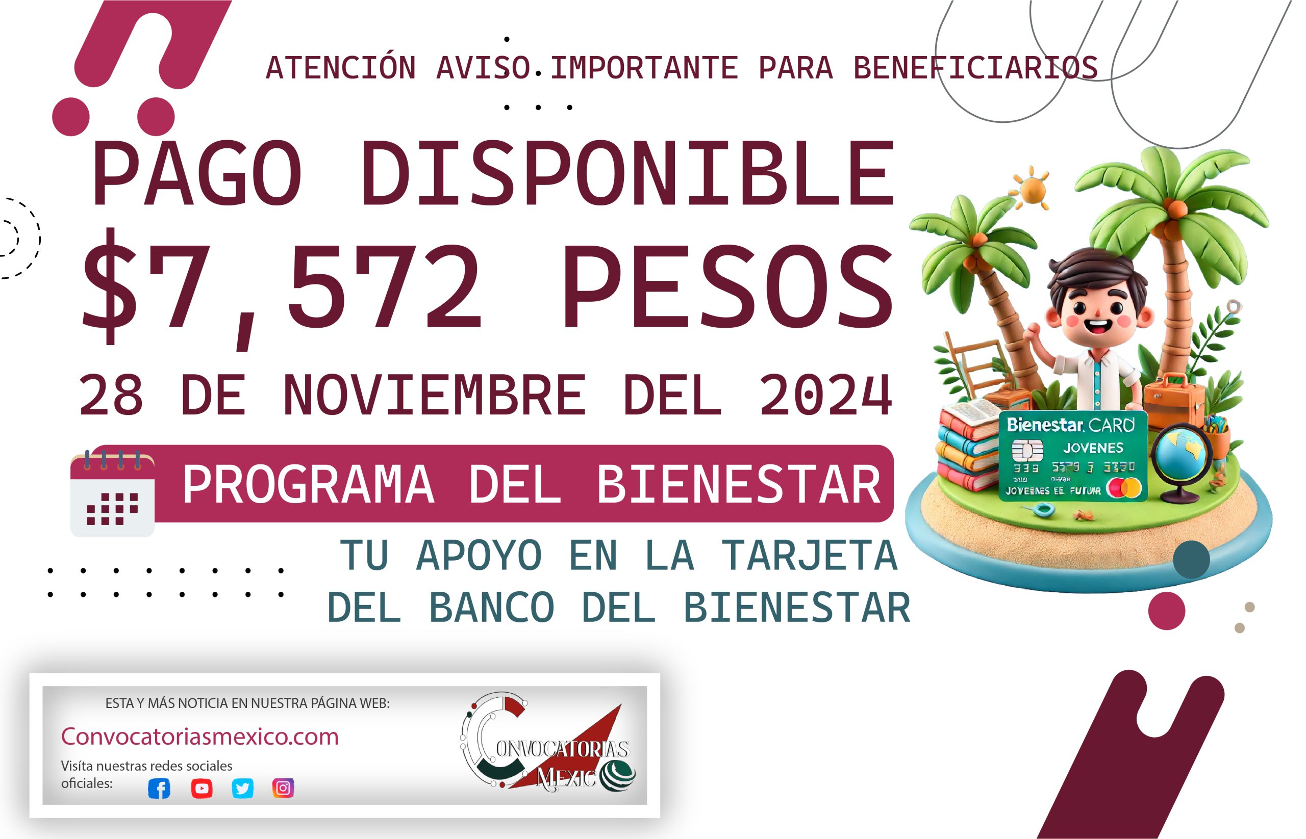 Nuevo pago de $7,572 pesos para este 28 de noviembre de este programa del Bienestar 2024