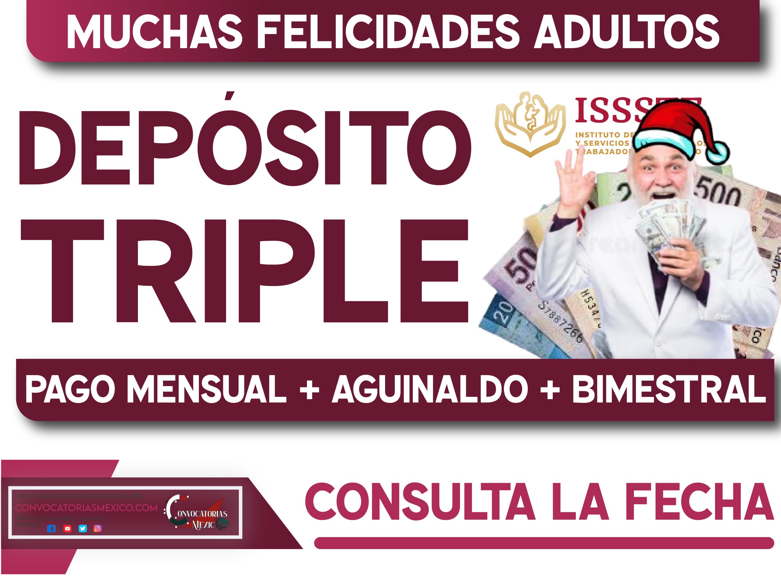 NUEVO PAGO TRIPLE Para los adultos mayores beneficiarios de la Pensión Bienestar