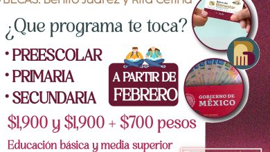 ¿Cuál te toca? Pago de $1,900 y $1,900 + $700 pesos de las Becas Benito Juárez y Rita Cetina Gutiérrez