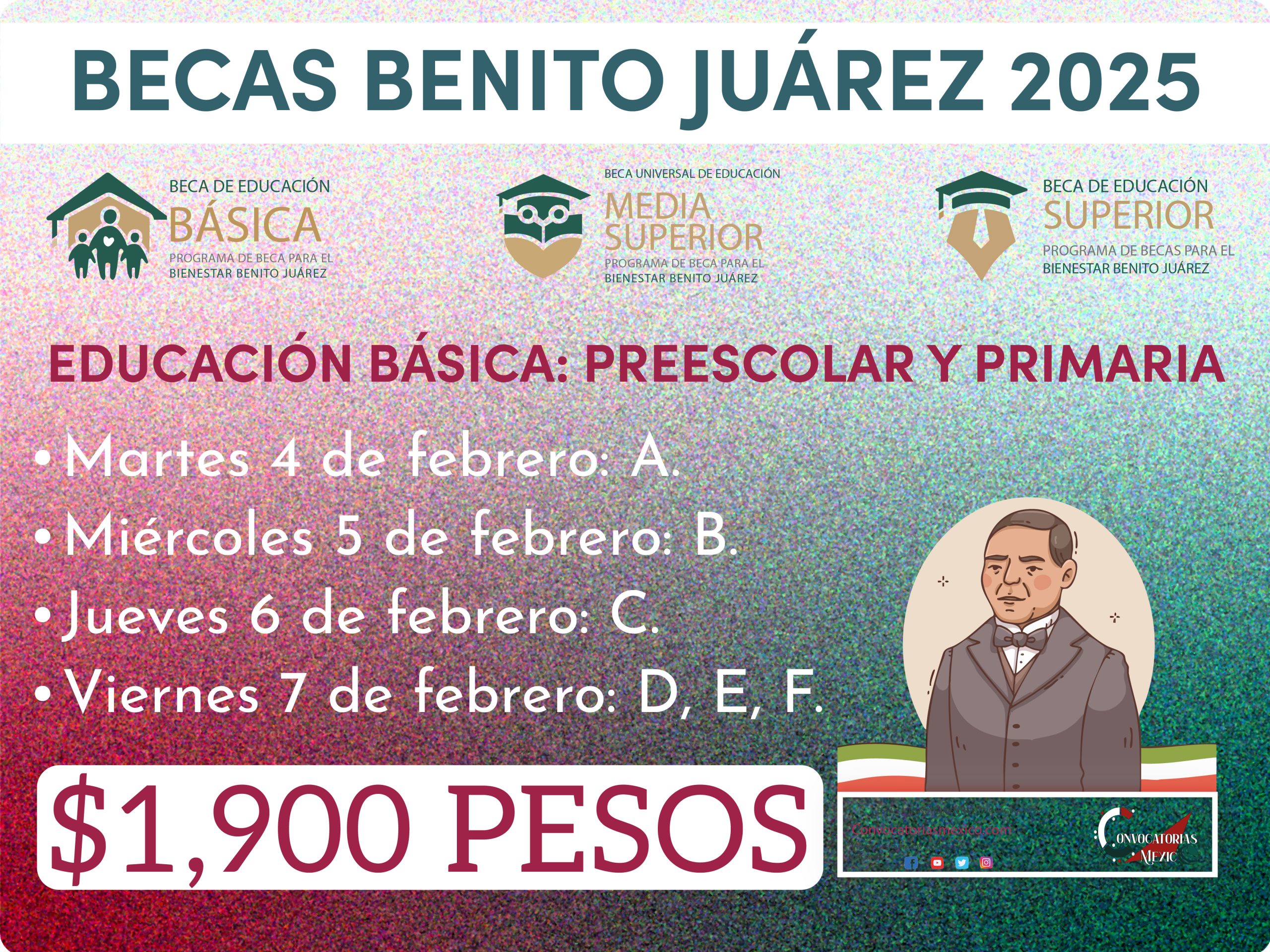 ¡PREESCOLAR Y PRIMARIA! Alumnos reciben por apellidos $1,900 de la Beca Benito Juárez 2025