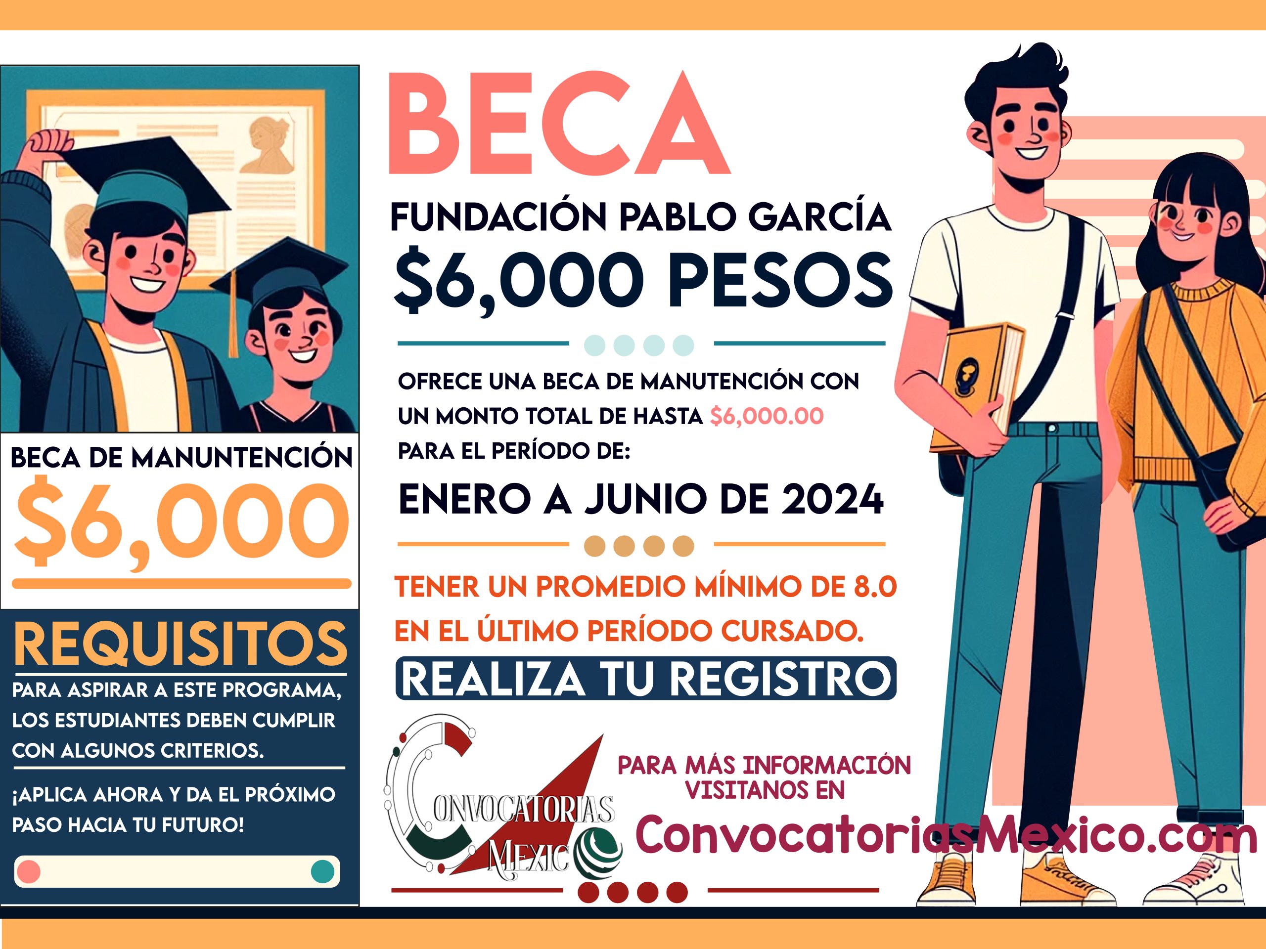 ¿Tienes promedio de 8.0 o más? Recibe hasta $6,000 pesos de la Beca Fundación Pablo García