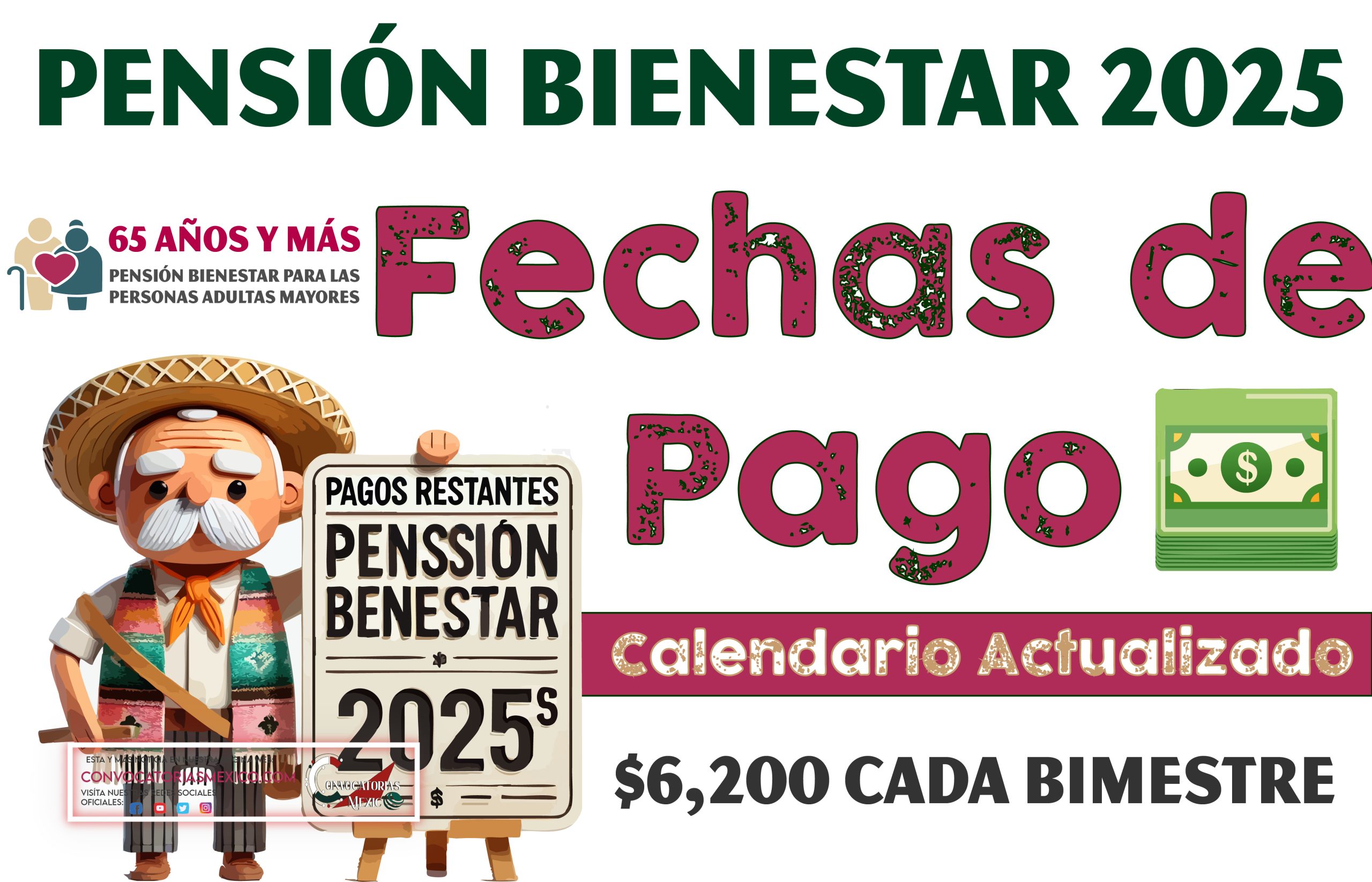 Así quedan las fechas de pagos para este año de la Pensión Bienestar 2025