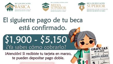 ¡AVISO PAGO! Próximo Pago $1,900 - $5,150 de la Beca Benito Juárez 2025