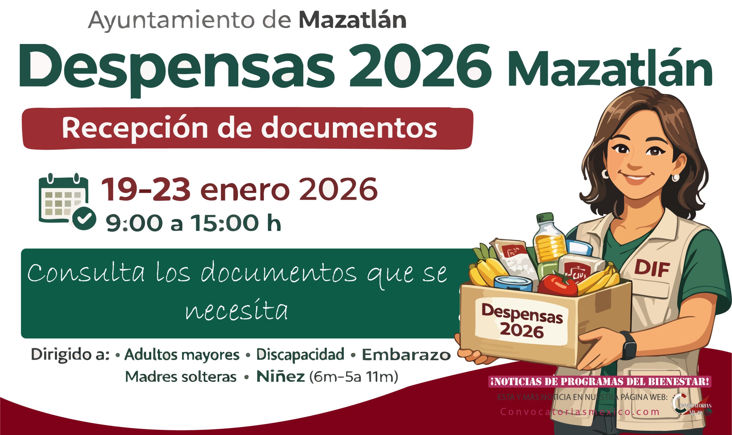 Despensas 2026 desde adultos mayores a niños y niñas pequeñas - Entrega los Documentos