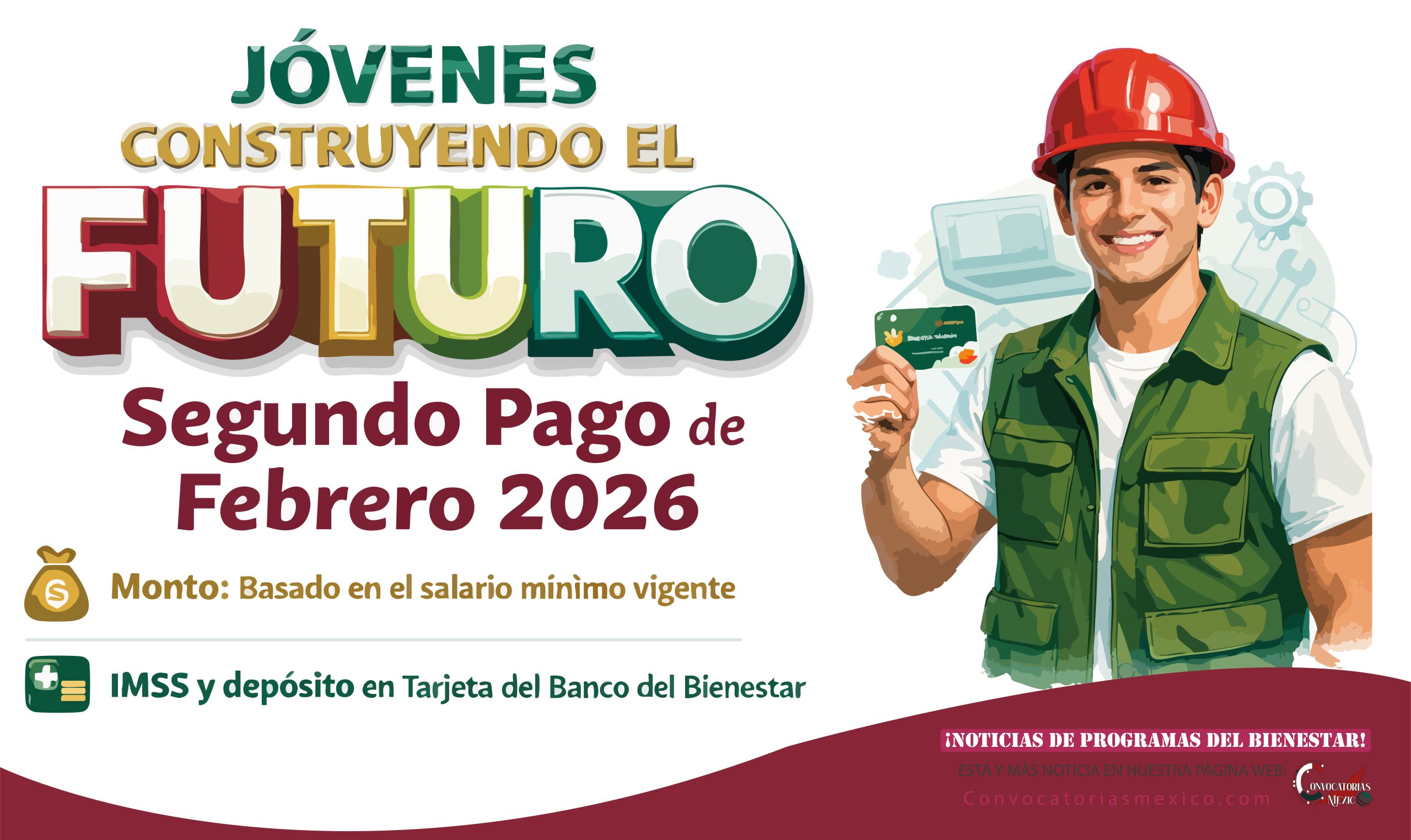 Jóvenes Construyendo el Futuro: Segundo pago del año en esta fecha de febrero 2026