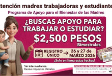 Apoyo para madres trabajadoras en abrirá registro los días 26 y 27 de marzo de 2026