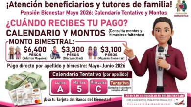 Pensión Bienestar mayo 2026: calendario de pagos por apellido y bimestres que faltan