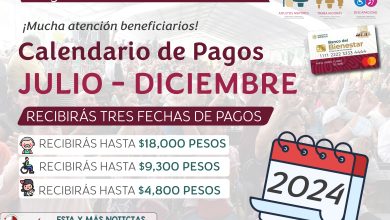 ¡Calendario de pagos Julio - Diciembre! Fechas restantes de pagos de las Pensiones del Bienestar 2024