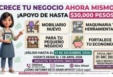 Crece tu Negocio en 2026: apoyo de hasta 30 mil pesos para mobiliario, maquinaria y herramientas