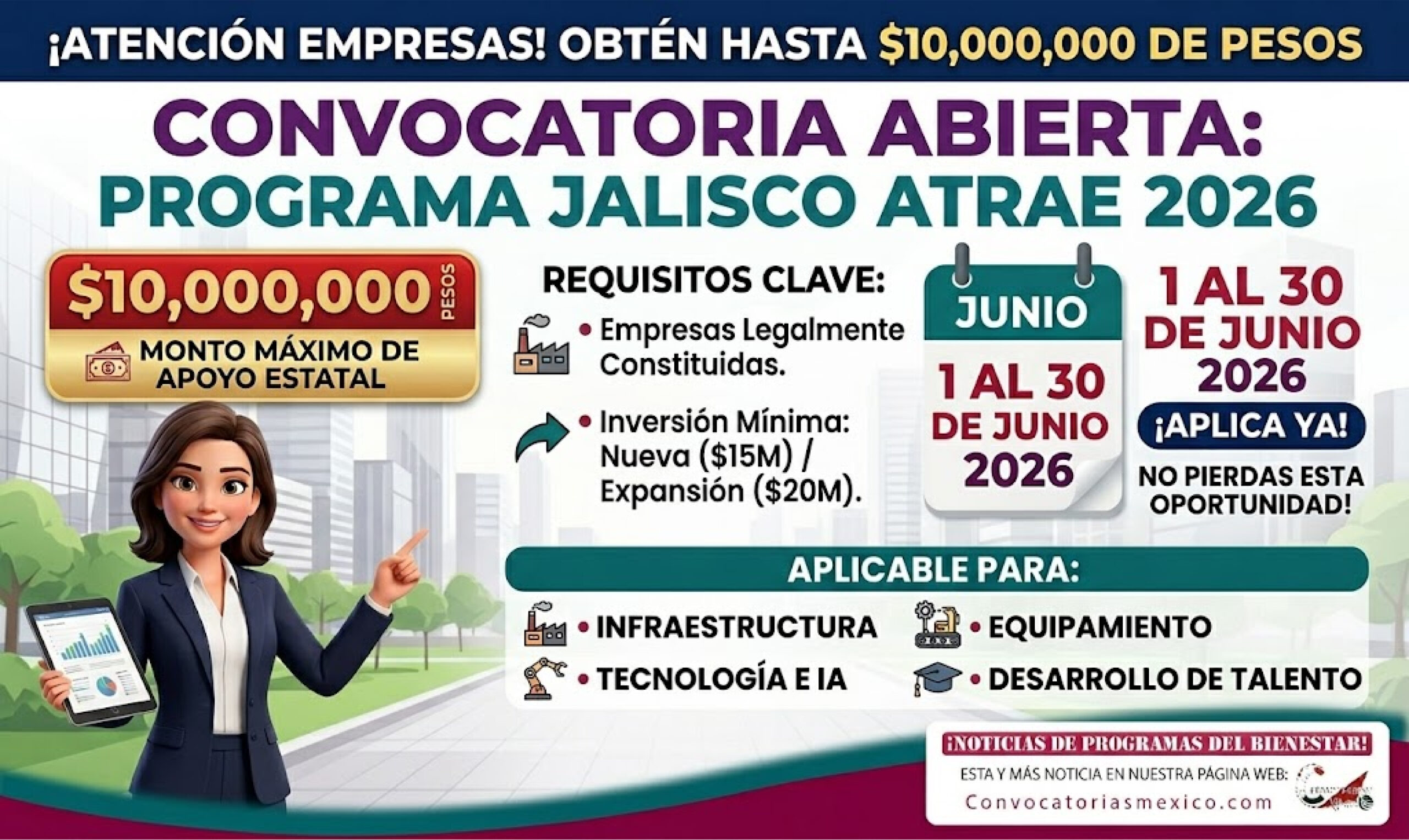 Jalisco Atrae 2026: apoyo monetario para empresas que inviertan en Jalisco
