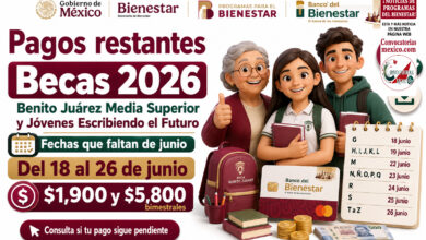 Pagos restantes para estudiantes de la Beca Benito Juárez Media Superior y Jóvenes Escribiendo el Futuro 2026