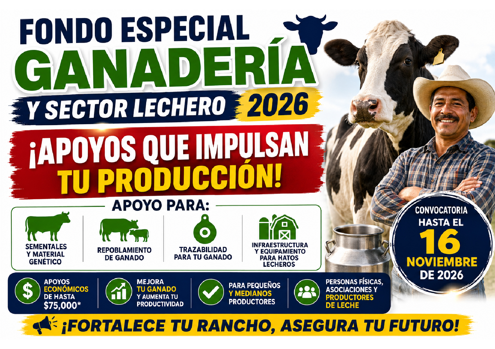Fondo Especial para la Ganadería y el Sector Lechero Jalisco 2026: apoyos, requisitos y fecha límite