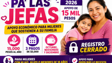 Pa’ las Jefas 2026: apoyo de 15 mil pesos, fechas de pago y situación del registro