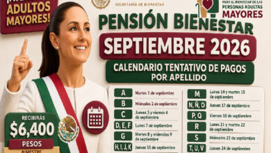 Pensión Bienestar septiembre 2026: calendario tentativo de pagos por apellido