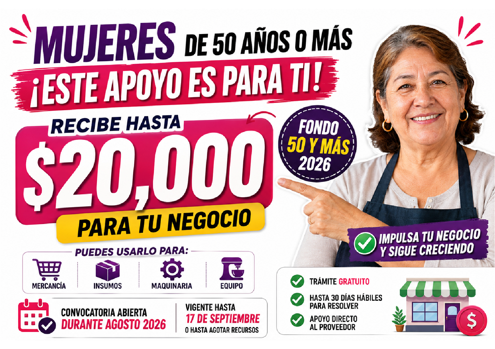 Fondo 50 y Más 2026: mujeres de Baja California pueden recibir hasta $20,000 para su negocio 11 Mesa de trabajo 5 466