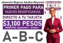 ¡PRIMER PAGO DE $3,100! Para nuevas beneficiarias de la Pensión Mujeres Bienestar de 60 a 64 años 2026
