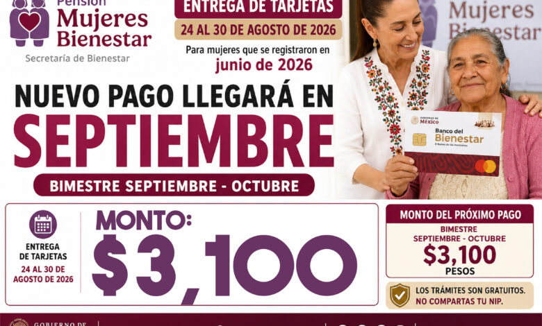 Pensión Mujeres Bienestar: entregan tarjetas y nuevo pago de $3,100 pesos llegará en septiembre