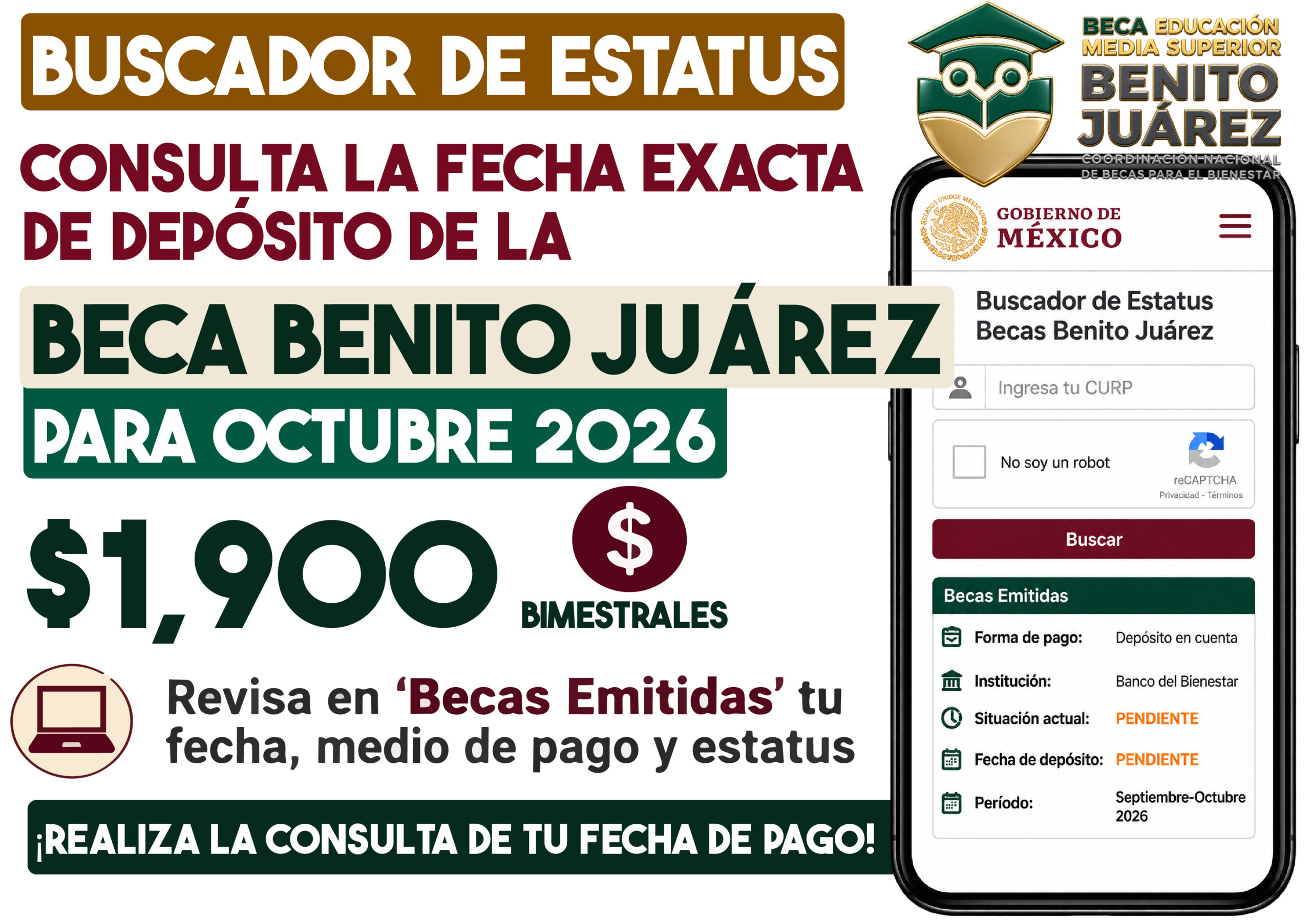 Buscador de Estatus: cómo revisar la fecha exacta del depósito de la Beca Benito Juárez
