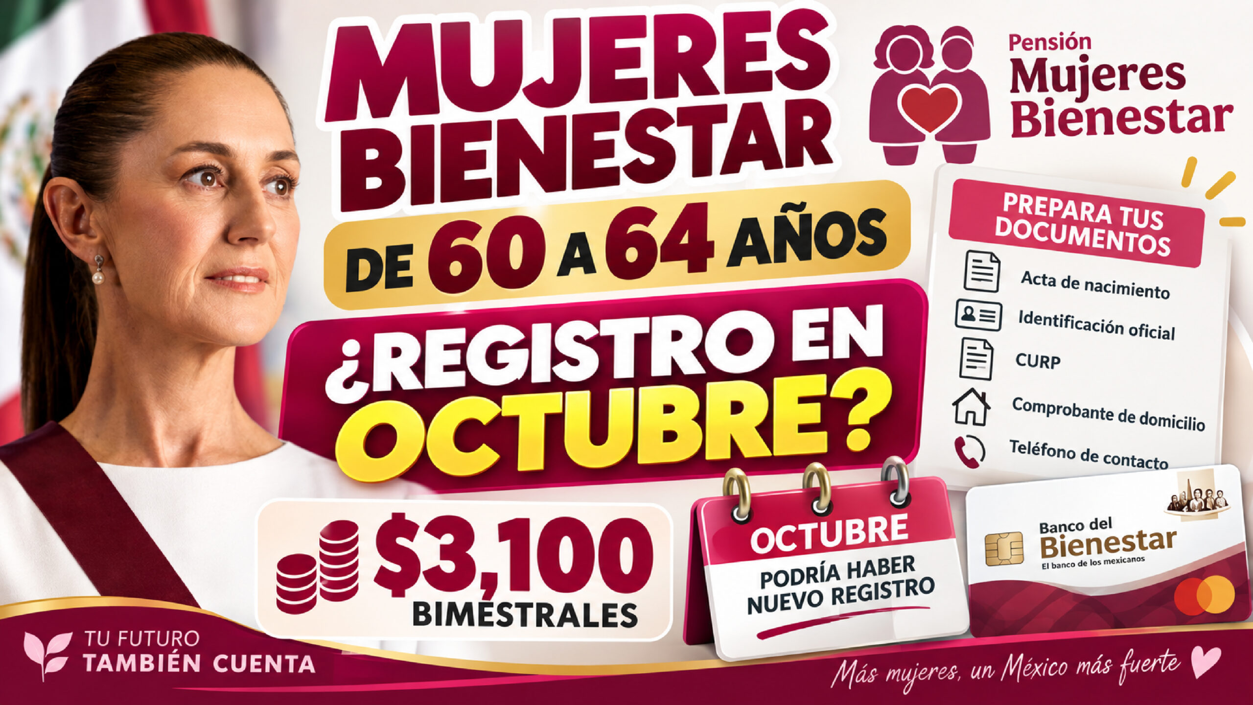 Mujeres de 60 a 64 años: requisitos para solicitar los $3,100; octubre apunta al próximo registro