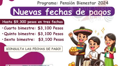 Aviso de pago: Tres fechas de $3,100 pesos para la Pensión para las Personas con Discapacidad 2024