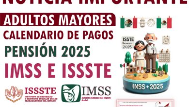 Calendarios de pagos 2025 para los adultos mayores de la Pensión IMSS E ISSSTE