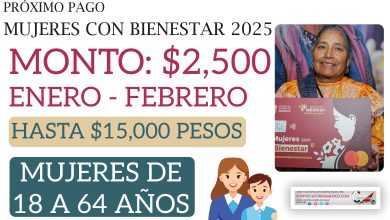 Recibes $2,500 pesos en febrero del programa Mujeres con Bienestar 2025