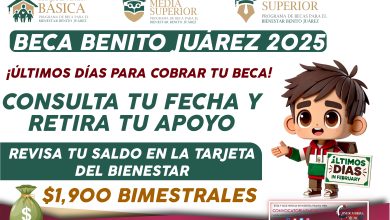 ¡Retira tu apoyo! $1,900 pesos para esta semana de la Beca Benito Juárez 2025