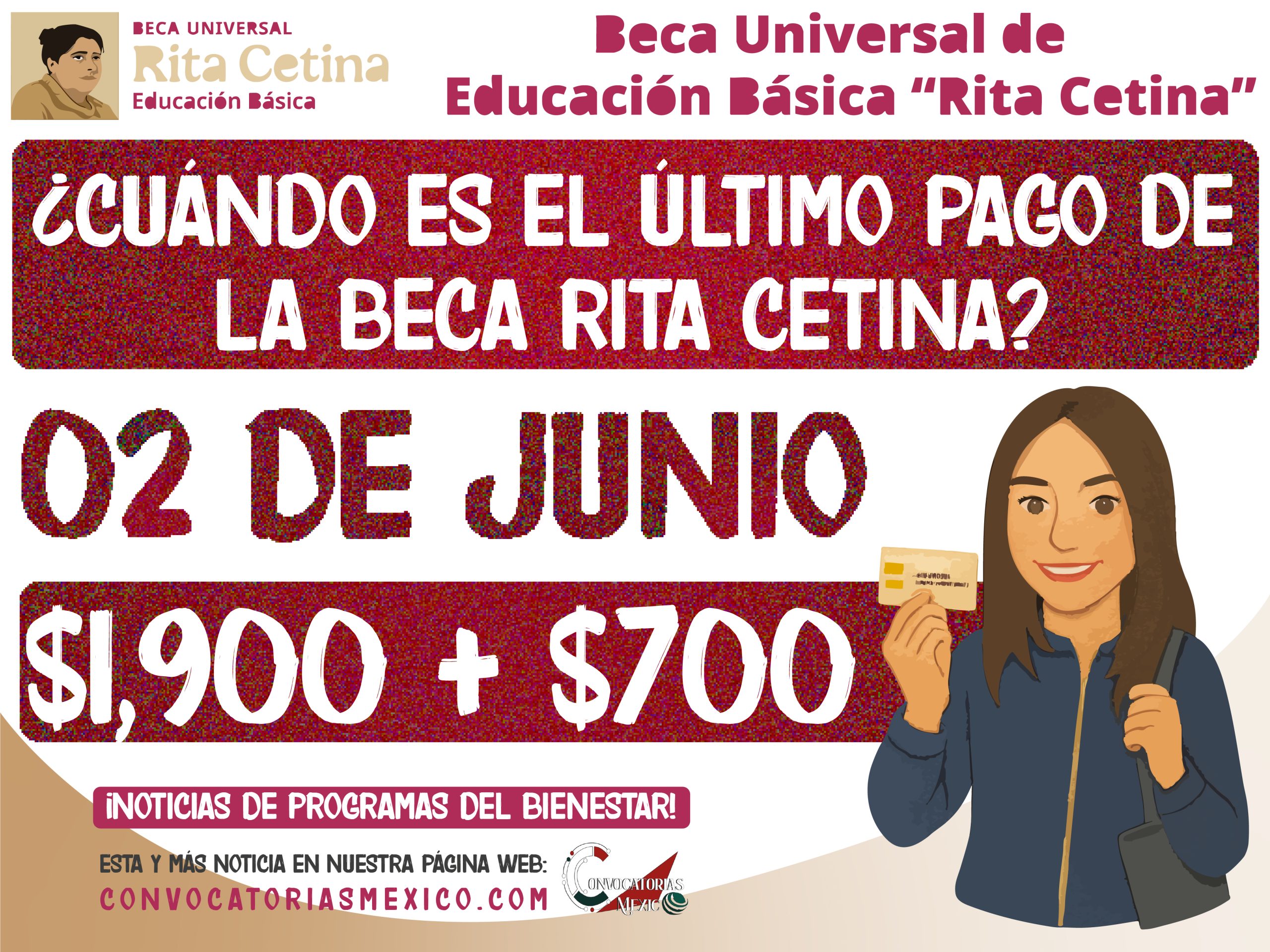 El último pago de 1,900 pesos en junio último de la Beca Rita Cetina ¡Consulta tu fecha de pago!