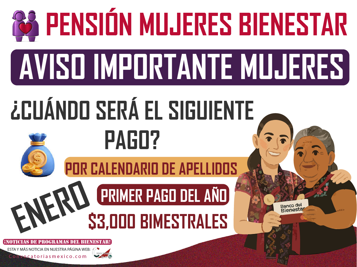 ¿Cuándo es el próximo pago para las mujeres de la Pensión Mujeres Bienestar?