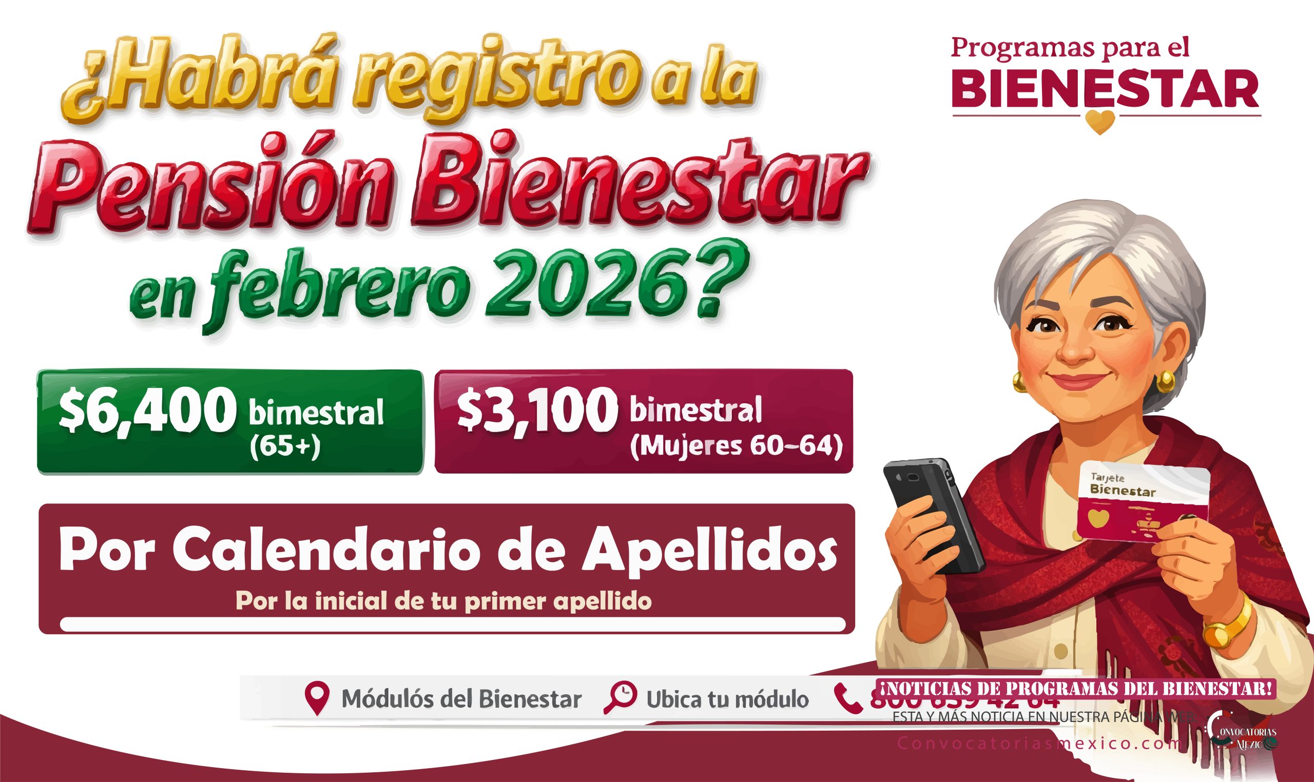¿Habrá registro a Pensión Bienestar en febrero? Recibe un apoyo de $6,200 pesos a $3,100 pesos