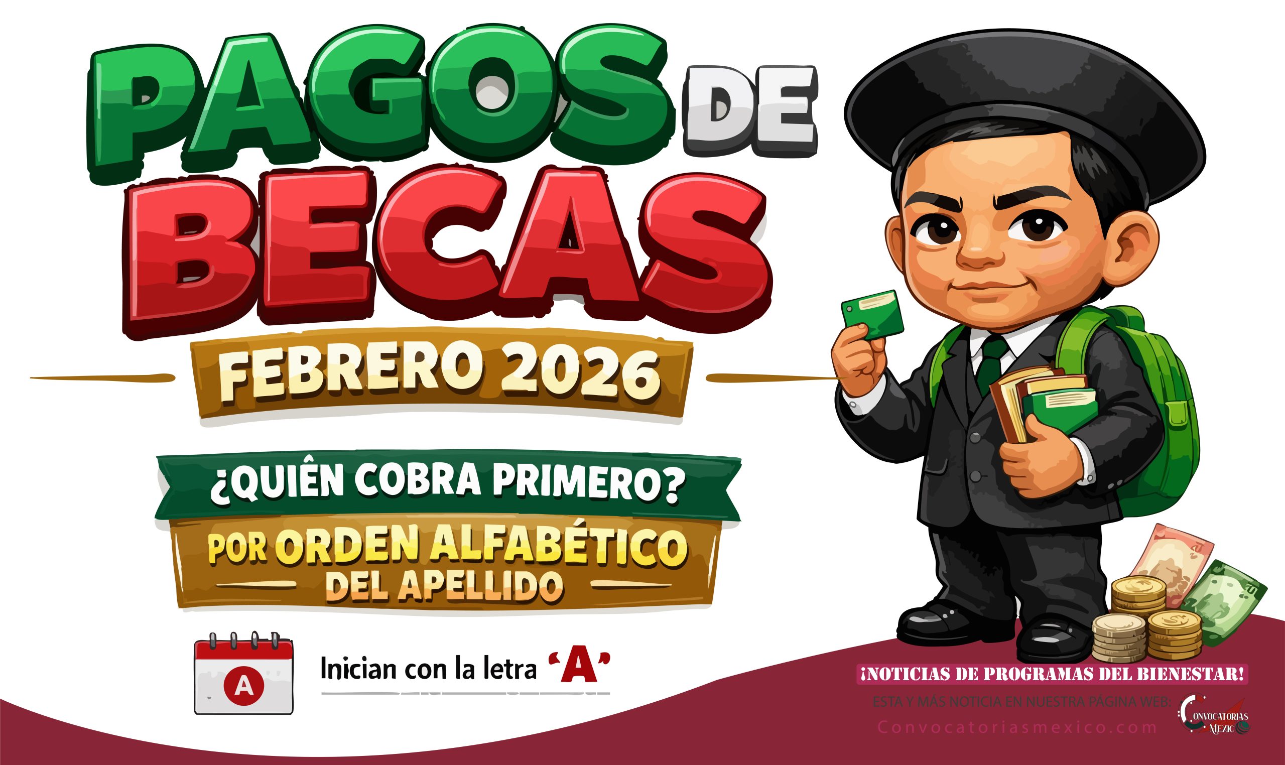 Pagos de becas en febrero: ¿quién cobra primero y cuándo se dará a conocer el calendario?