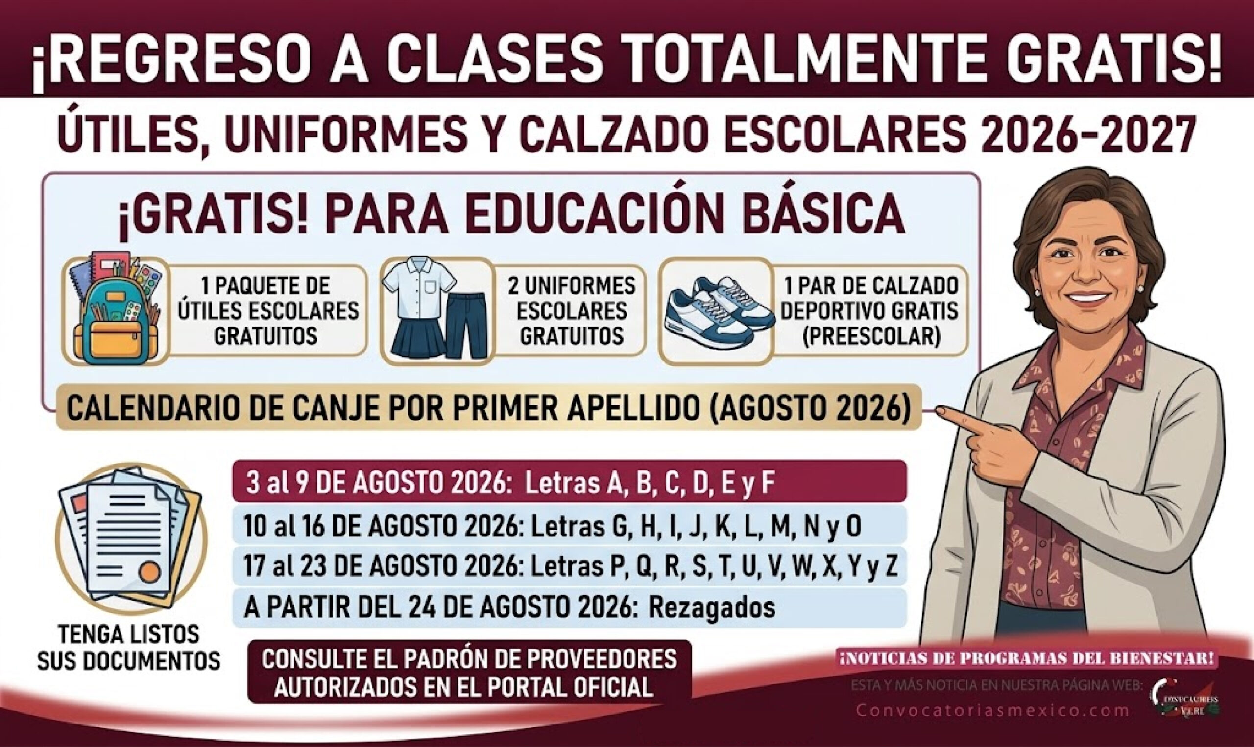 Sinaloa: Programa de Uniformes, Calzado Deportivo y Útiles Escolares Gratuitos 2026-2027