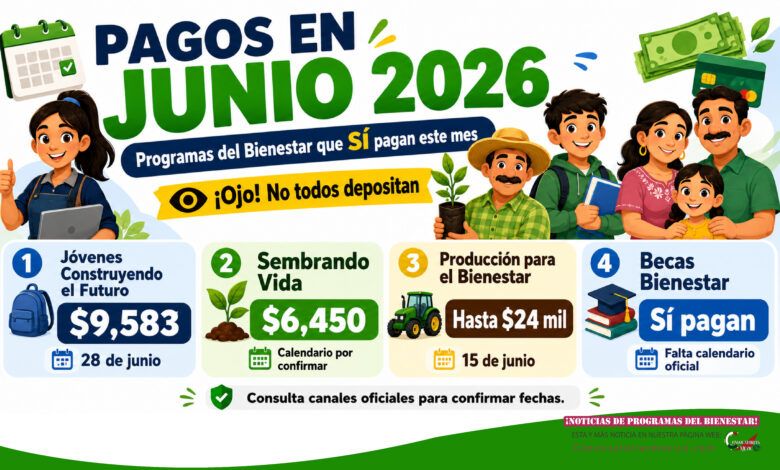 Nuevos pagos para beneficiarios en junio 2026: programas del Bienestar que sí pagan este mes