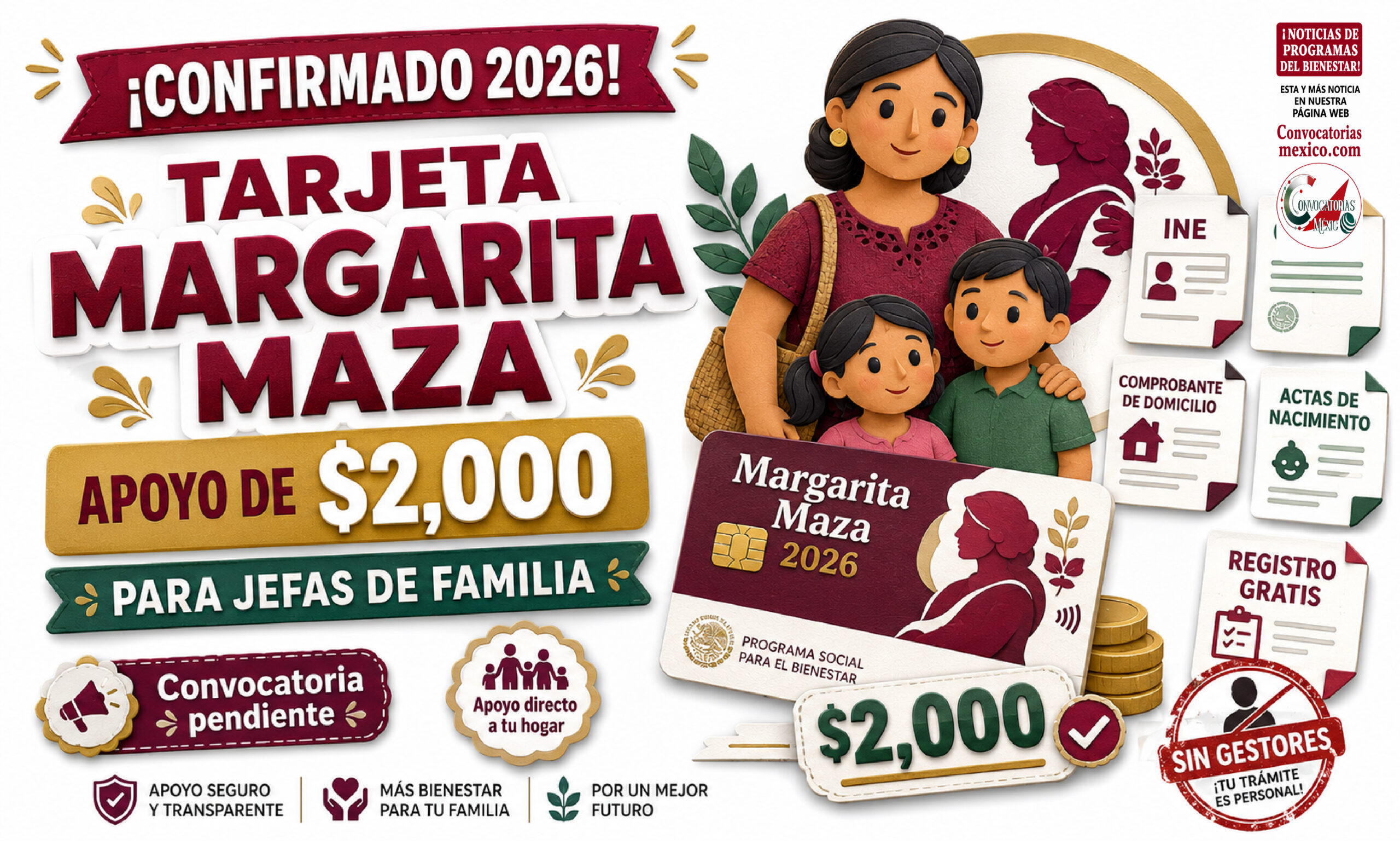 Tarjeta Margarita Maza 2026 en Oaxaca: apoyo económico para mujeres jefas de familia