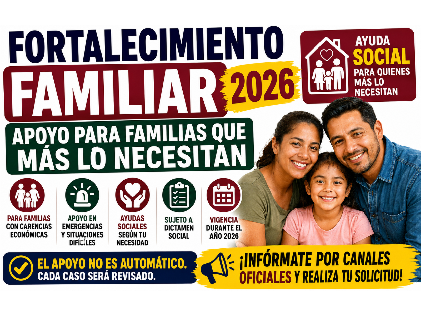 Fortalecimiento Familiar 2026 en León: apoyo para familias con necesidades económicas o emergencias