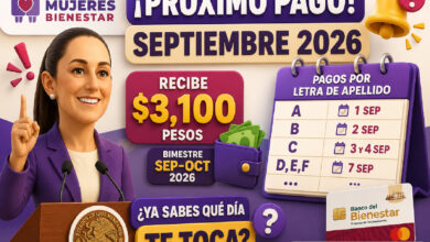 Pensión Mujeres Bienestar septiembre 2026: calendario tentativo de pagos por apellido