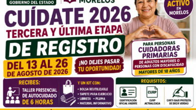 CuídaTe Morelos 2026 abre tercera y última etapa: registro del 13 al 26 de agosto para personas cuidadoras