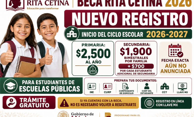 Beca Rita Cetina 2026: ¿cuándo habrá nuevos registros y a qué estudiantes les toca?