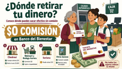 ¿Dónde retirar dinero de la Tarjeta del Bienestar y cuánto cobran los bancos? Lugares donde puedes sacar efectivo sin comisión en 2026