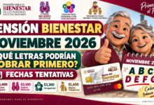 Pensión Bienestar noviembre 2026: qué letras podrían cobrar primero y fechas tentativas