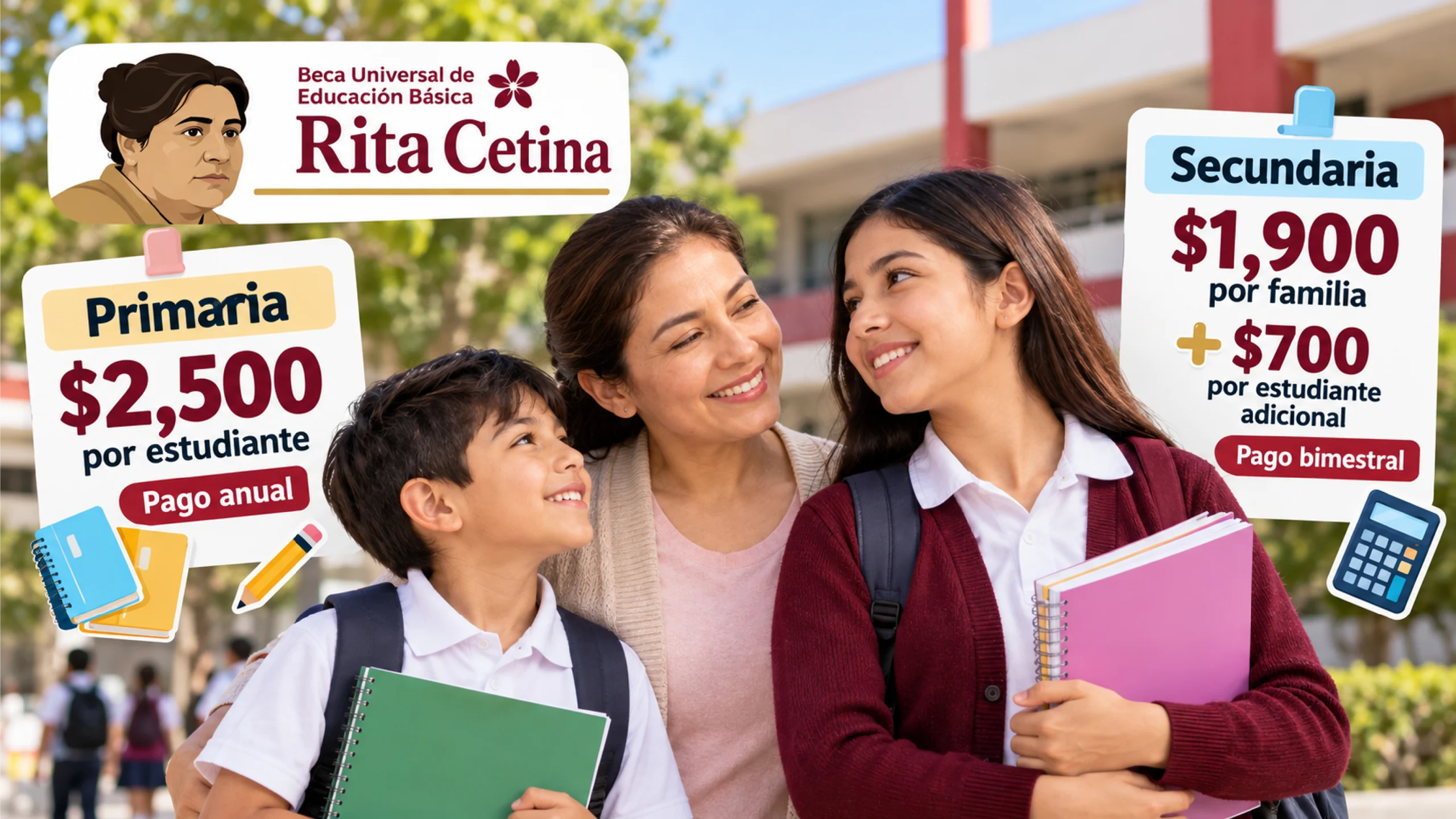 Beca Rita Cetina primaria vs secundaria: diferencias entre el pago anual de $2,500 y el bimestral de $1,900