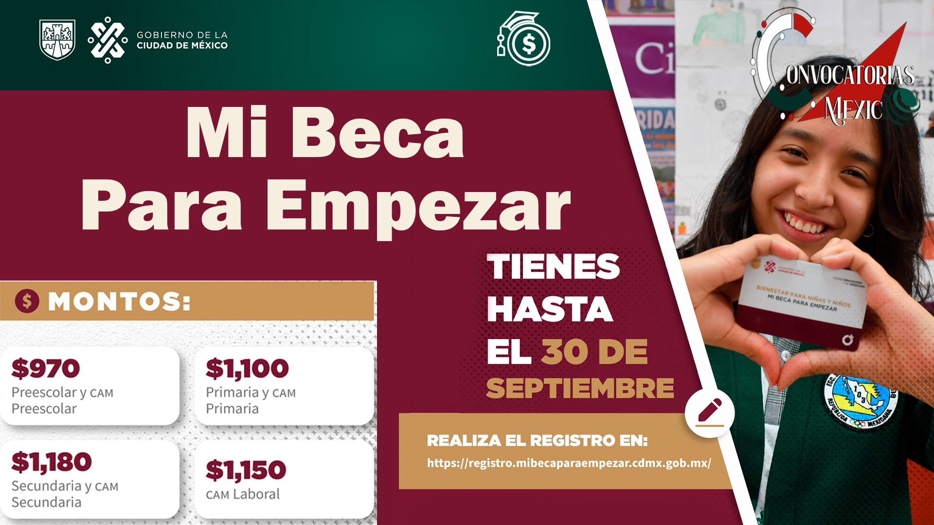 Última Oportunidad para Recibir Hasta $1,180 para Gastos de Útiles y Uniformes de tus hijos, Regístrate a MI BECA PARA EMPEZAR
