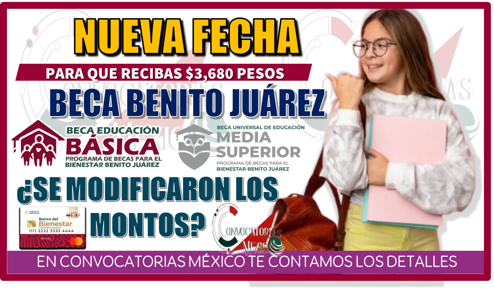 NUEVA FECHA PARA QUE RECIBAS $3,680 PESOS… BECA BENITO JUÁREZ EN EDUCACIÓN BÁSICA Y MEDIA SUPERIOR... ¿SE MODIFICARON LOS MONTOS?