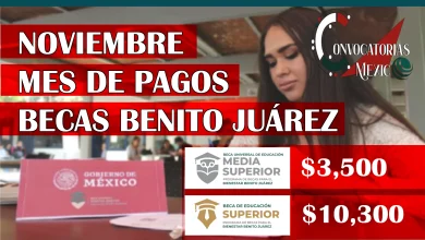Noviembre Mes de Pago de Becas Benito Juárez