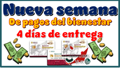 Nueva semana de pagos del bienestar | 4 días de entrega 